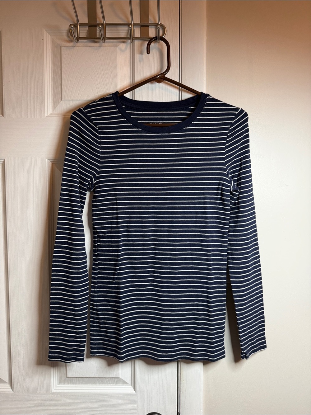 a new day Navy and White Striped Long Sleeve Top